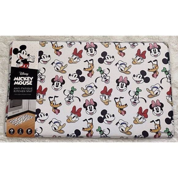 Disney Anti Fatigue Kitchen Mat Mickey Minnie Pluto & Friends Fab Five 18 X 30” - Picture 1 of 12